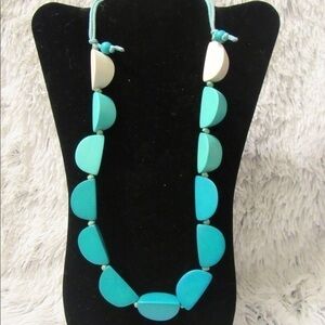 Teal hombre handmade necklace
